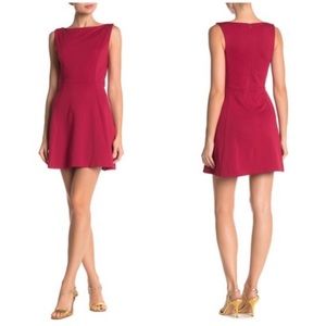 Love...ady Scared Red High Neck Ponte Sheath Dress